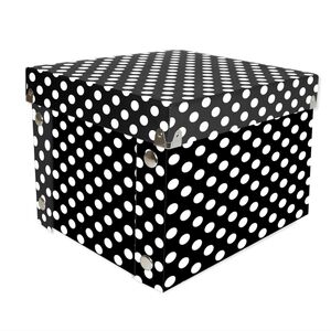 Pair Of Black & White Polka Dot Storage Box Snap-N-Store Farmhouse Organizing